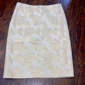 Zara Woman pencil skirt size 6 cream and gold
